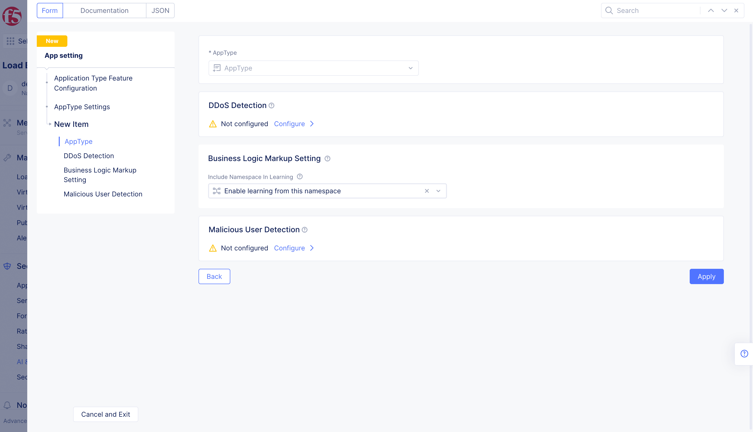 Figure: AppType Settings