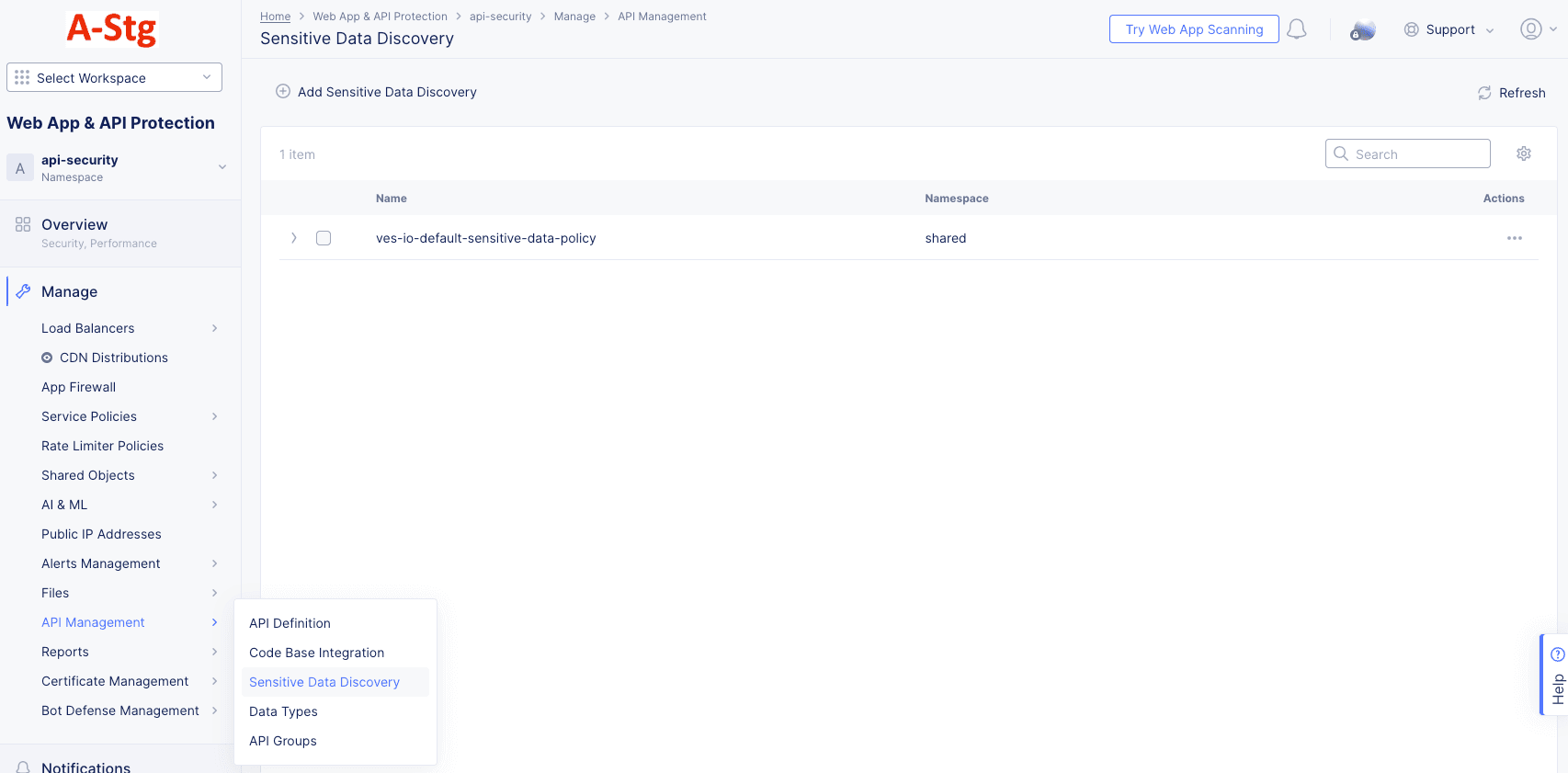 Figure: Sensitive Data Discovery
