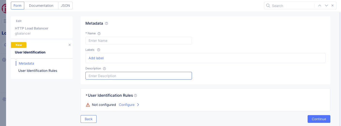 Figure: Create User Identification
