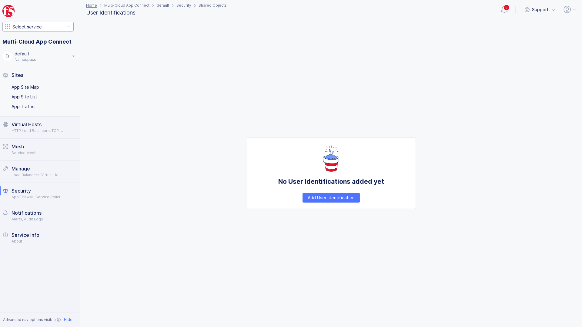 Figure: Navigate to User Identification Creation
