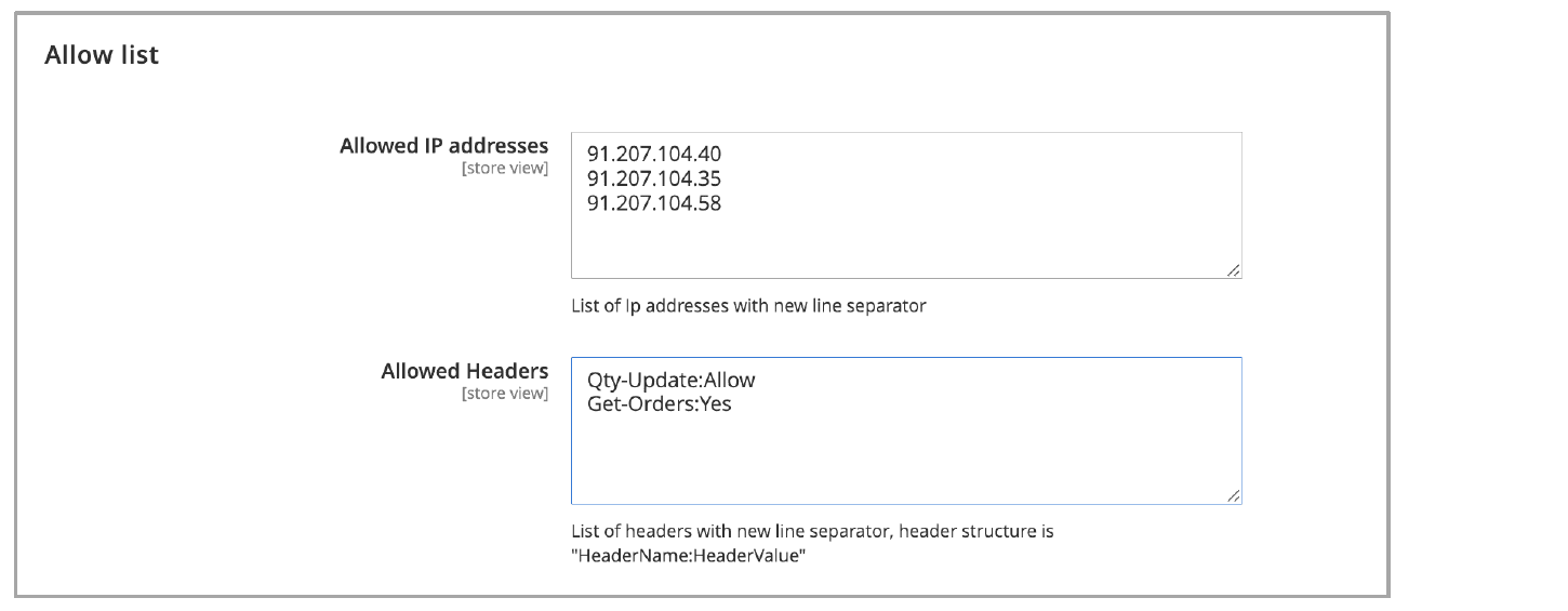 Figure: Configure an Allow List