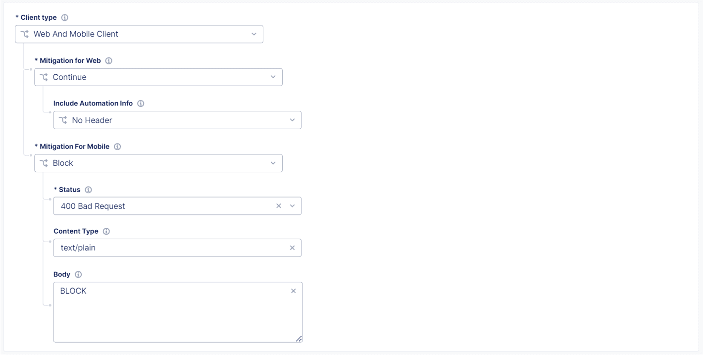 Figure: Configure mitigation actions