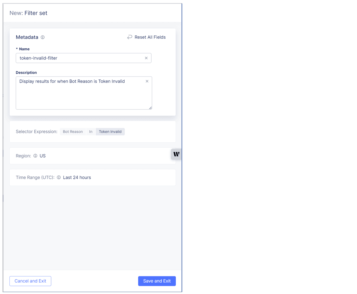 Figure: Name and Description fields