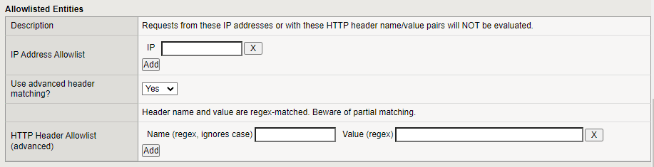 Figure: iApp Connector Allow List screen