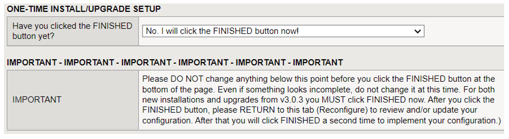 Figure: iApp Connector One-Time Install/Upgrade screen