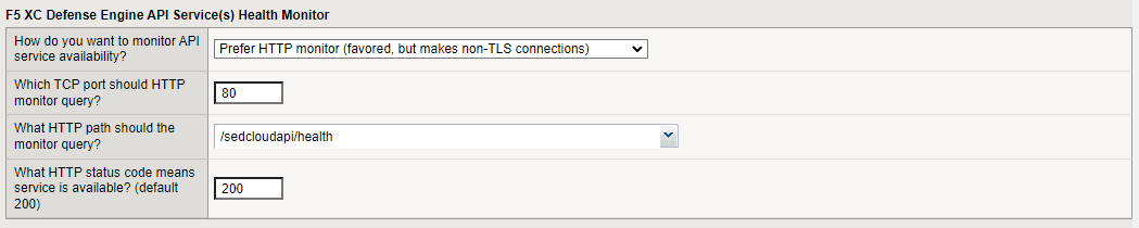 Figure: iApp connector health monitor screen