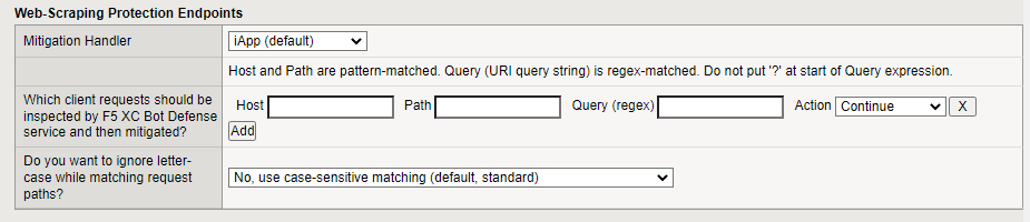 Figure: iApp Connector Web Scraping Configuration screen