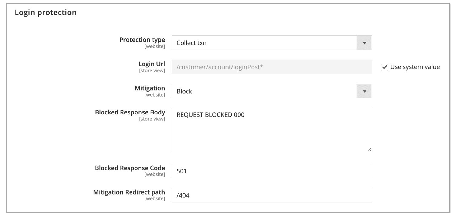 Figure: Configure Login Protection