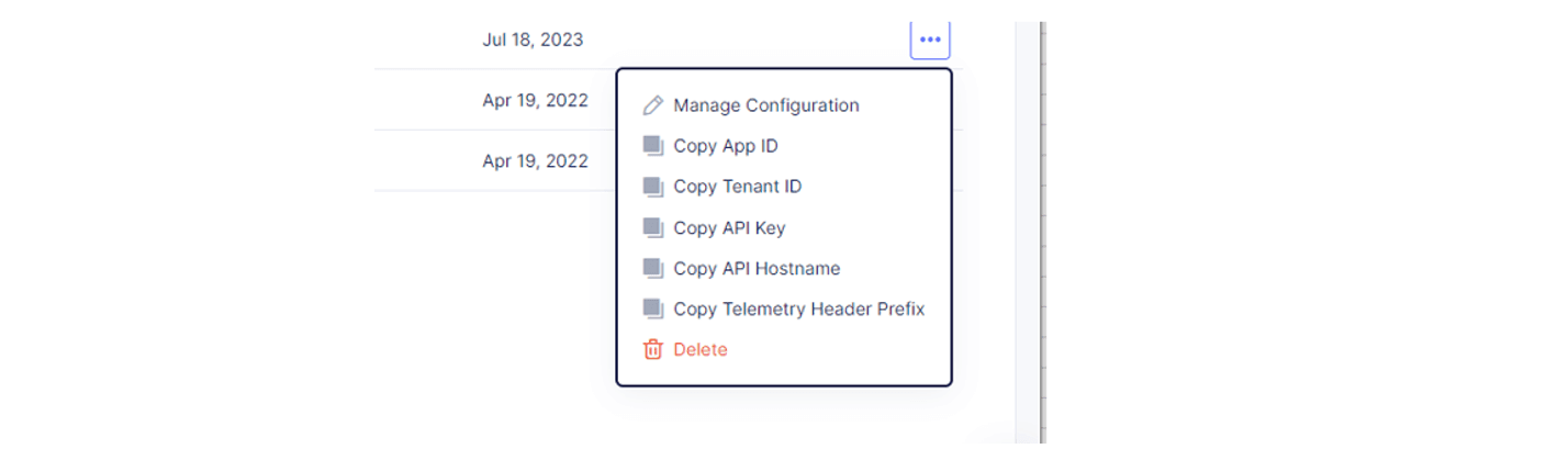 Figure: Action Menu