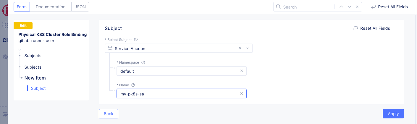 Figure: Cluster Role Binding with Service Account