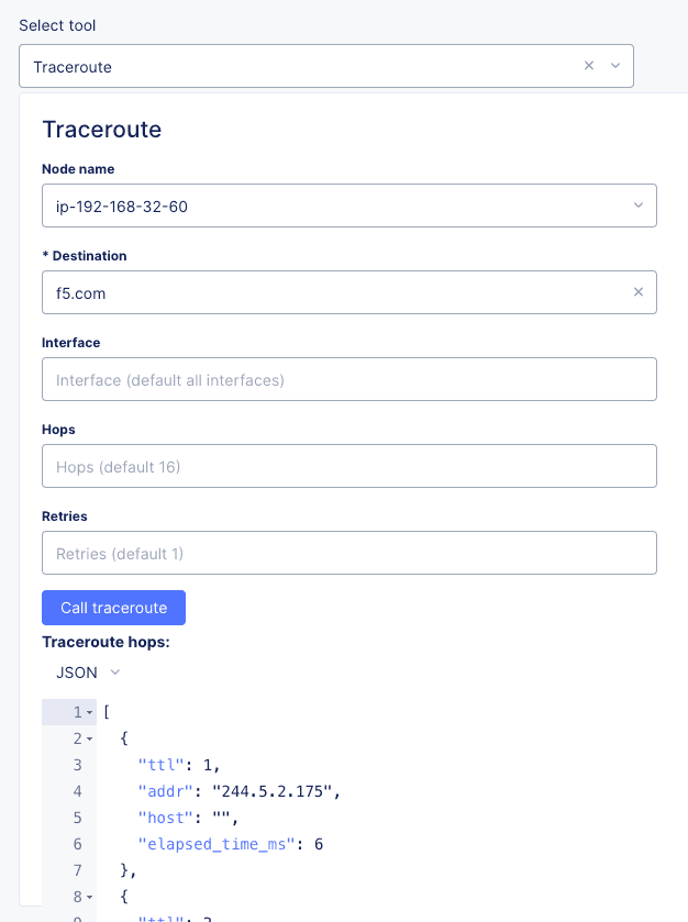 Figure: Use ping tool