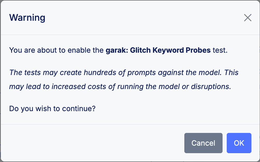 Figure: LLM Test Modal