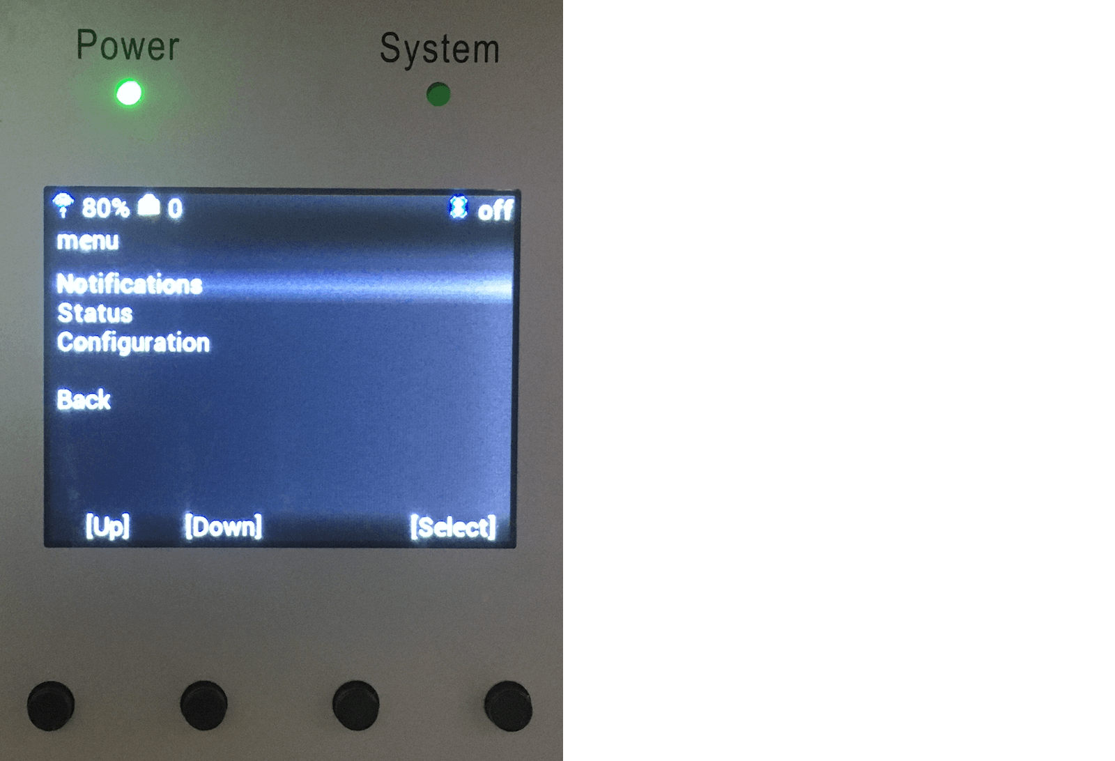 Figure: LCD and System LEDs