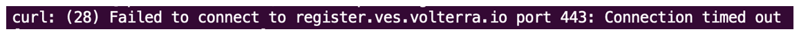 Figure: `Connection timed out` message