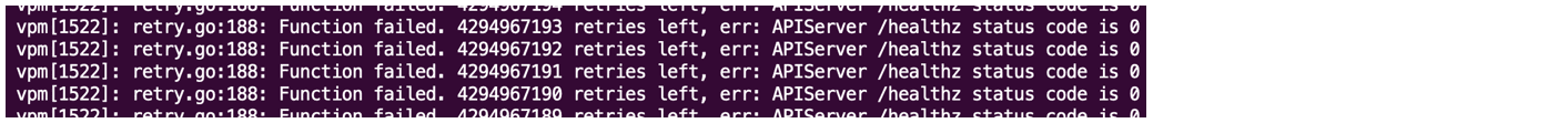 Figure: Kube API health endpoint check failure message