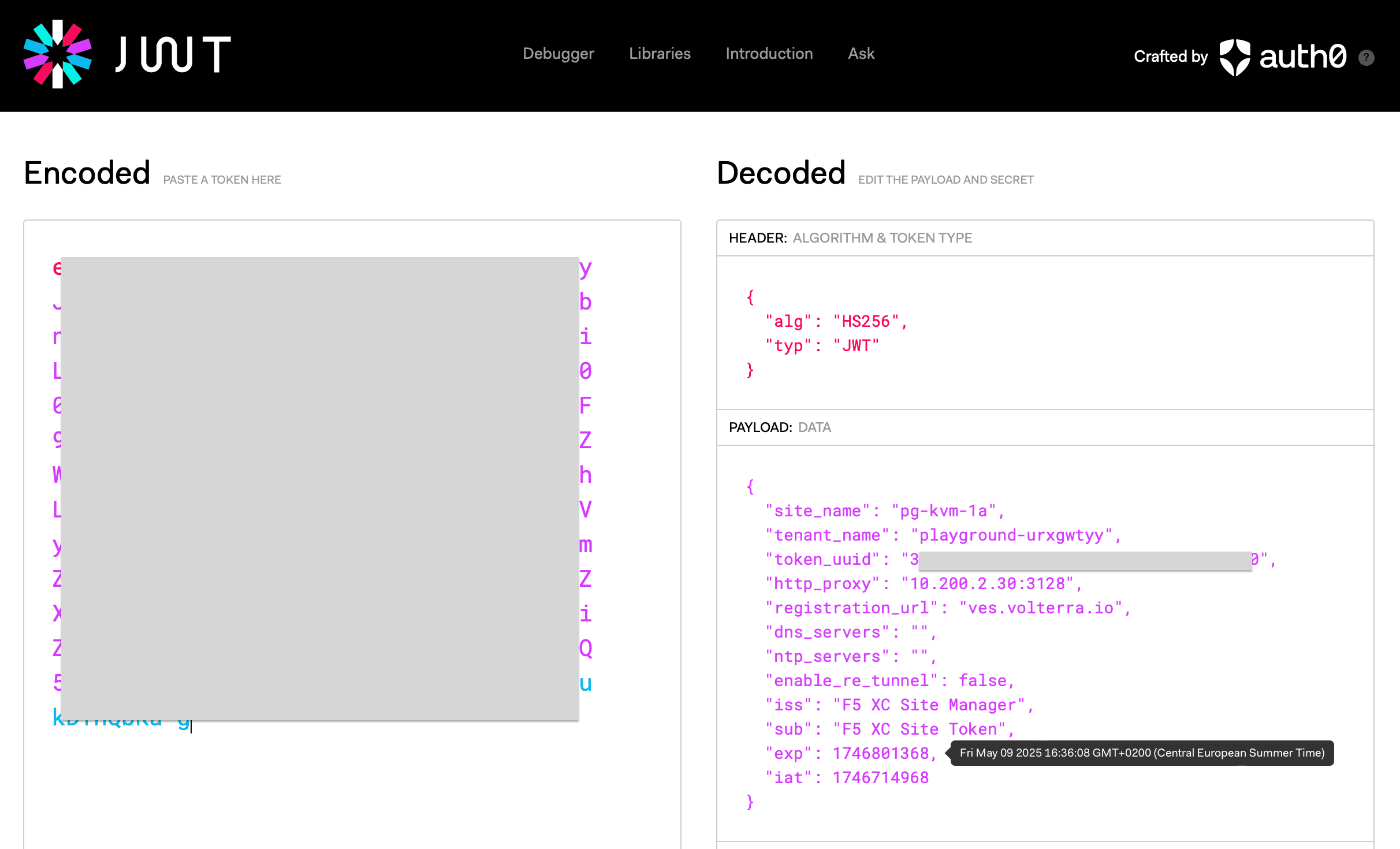 Figure: JWT Payload