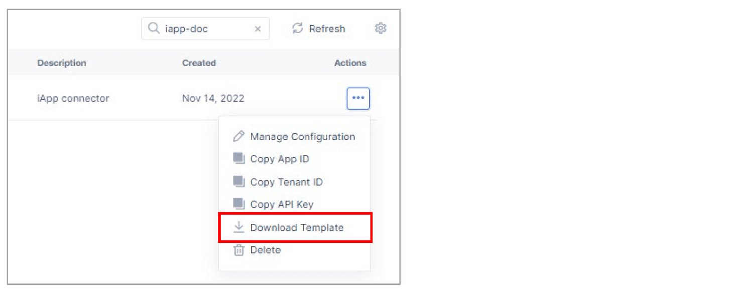 Figure: Download iApp Template