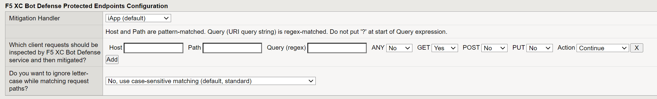 Figure: Endpoint Configuration