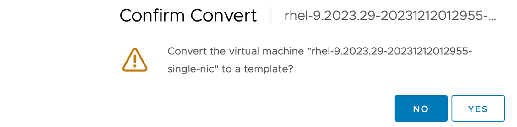 Figure: Confirm Convert message