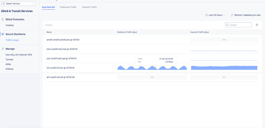Interface Tos Set Up L3/L4 Routed DDoS Mitigation | F5 Distributed Cloud Technical ...