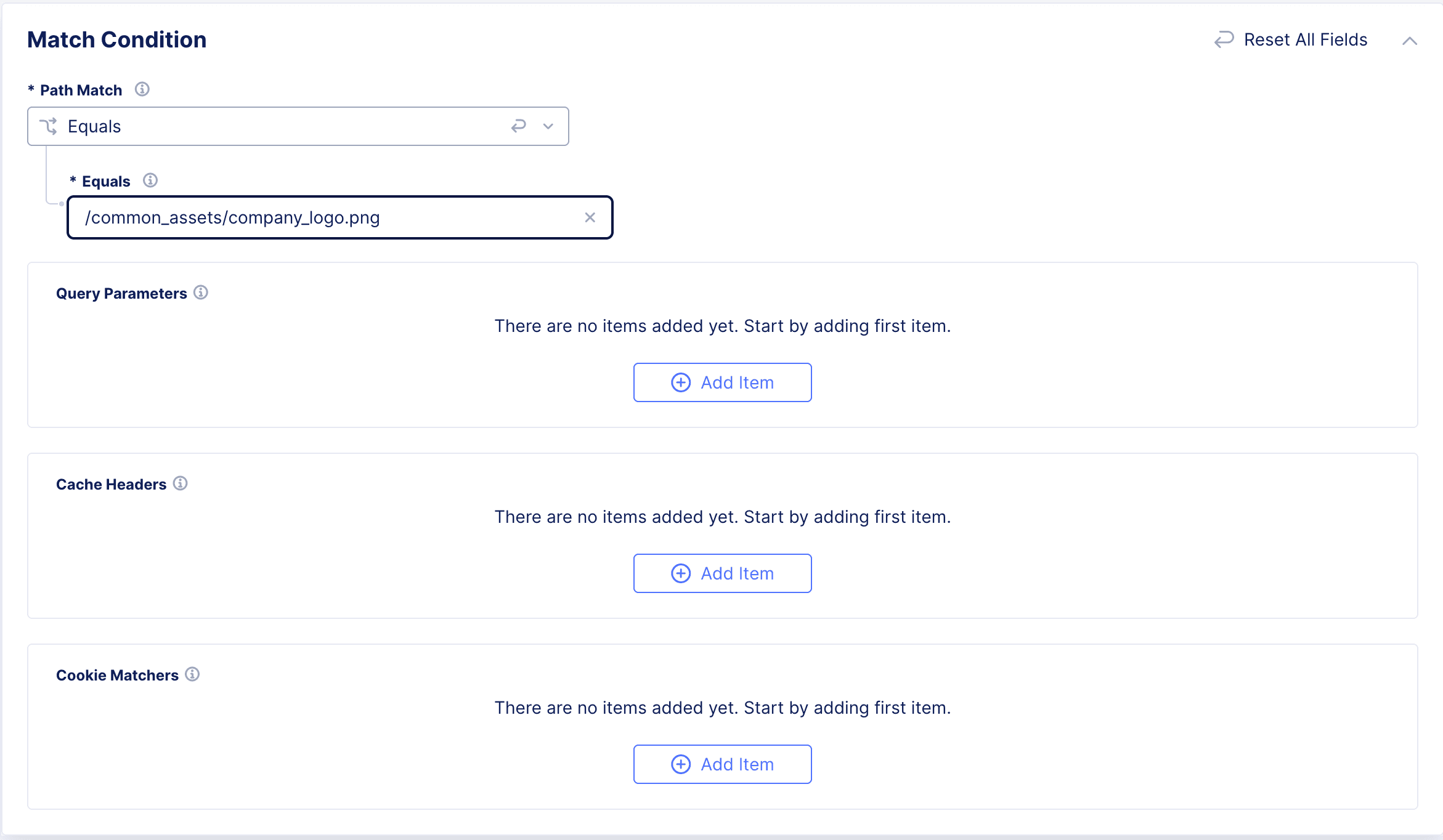 Figure: CDN Cache Rule - Path Match