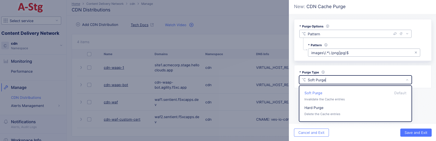 Figure: Purge Content From Distribution