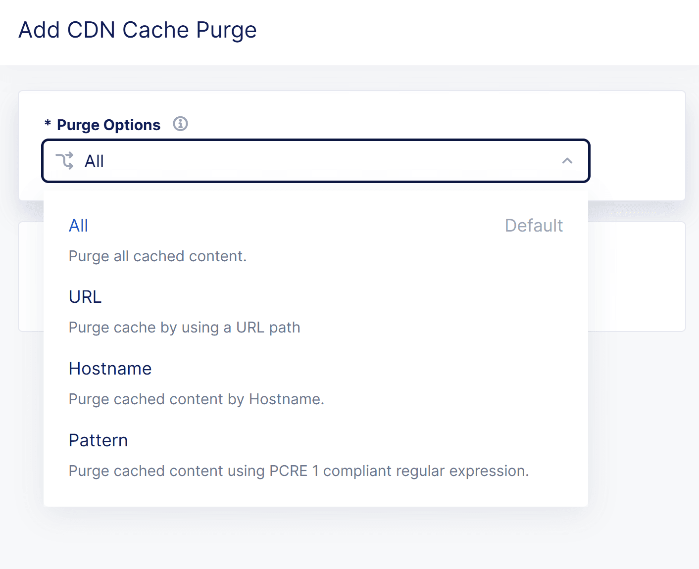Figure: Purge Content Options
