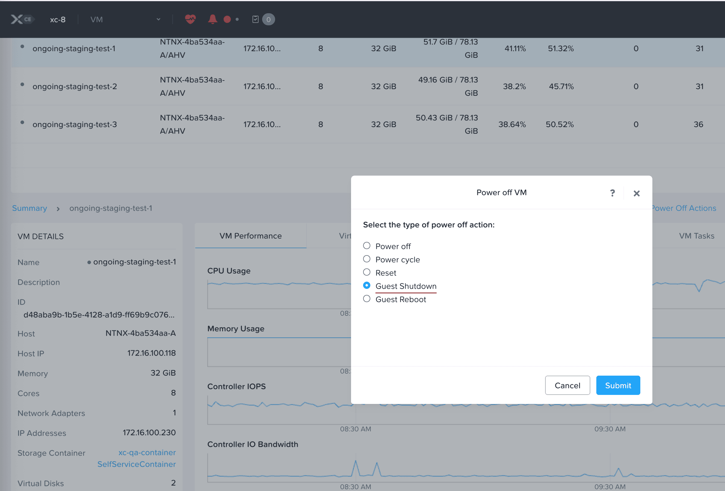 Figure: Nutanix - VM Guest Shutdown