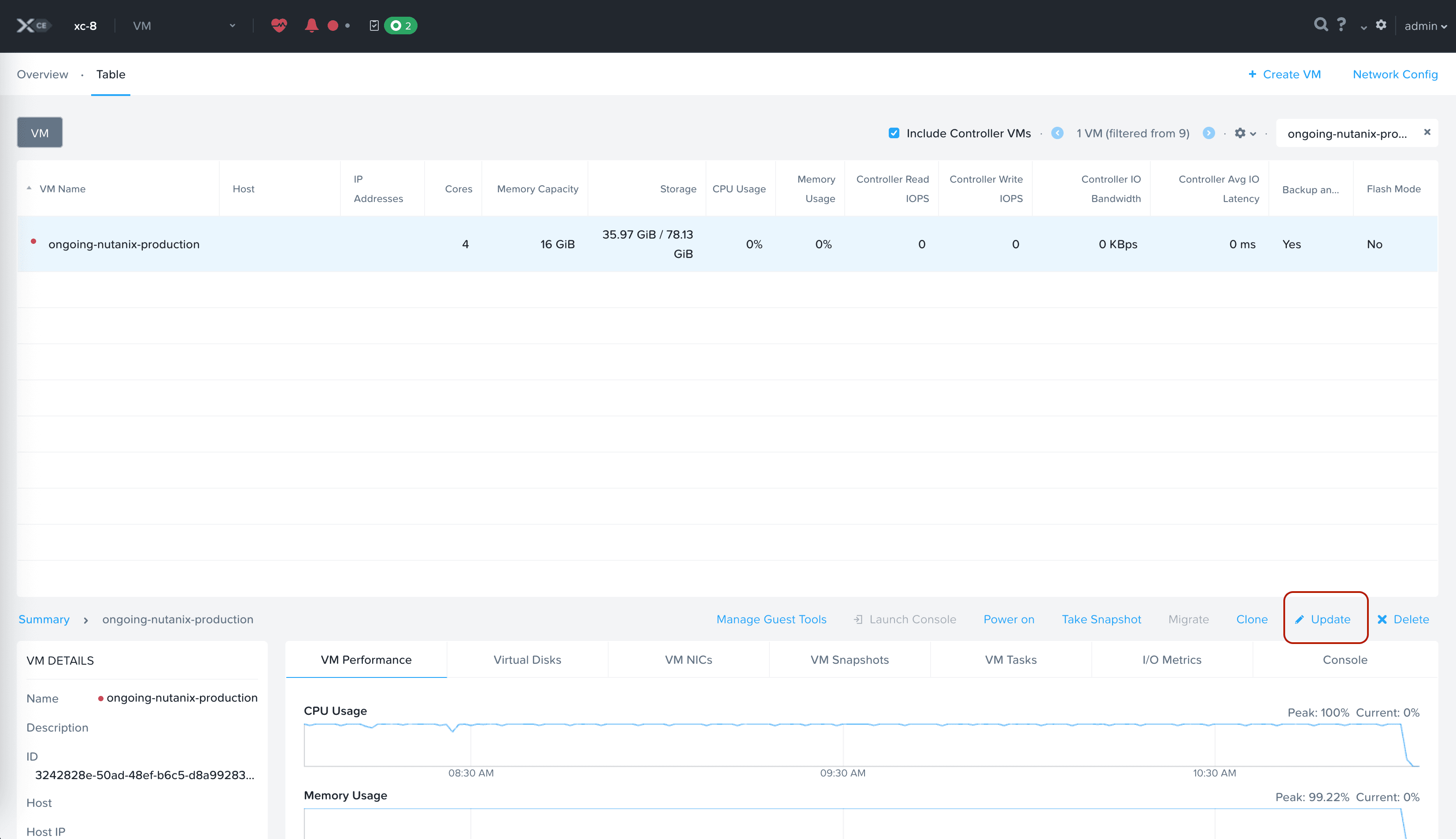 Figure: Nutanix - Update VM