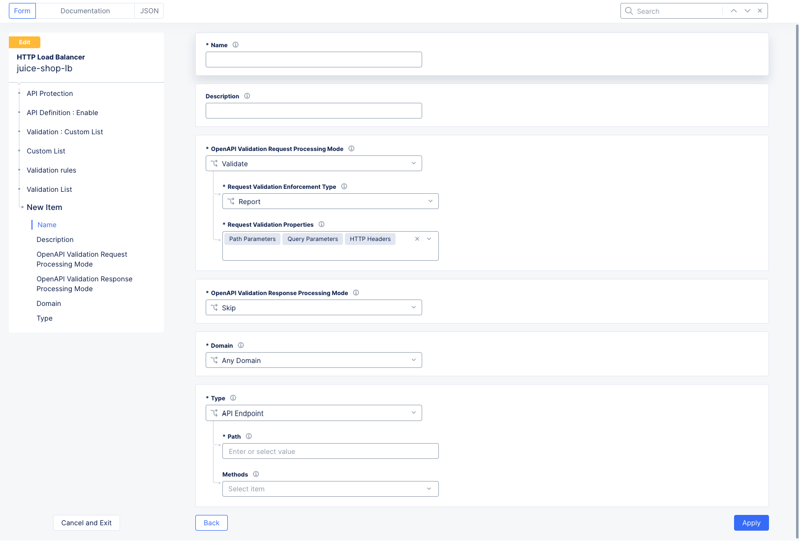 Figure: Custom Validation Form