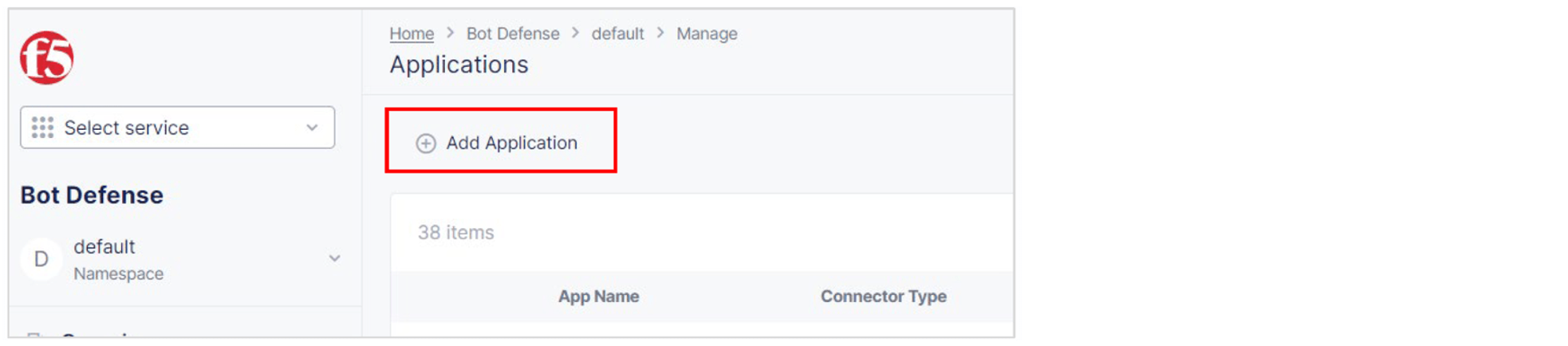 Figure: Add Application