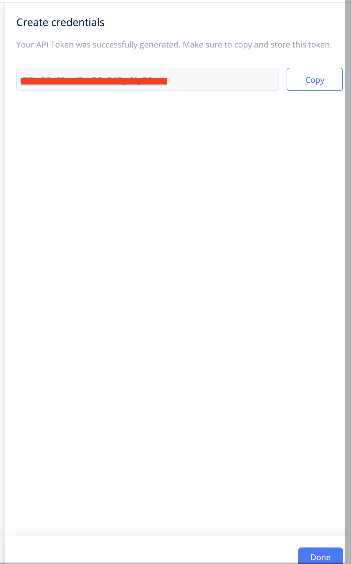 Figure: Generated API Token