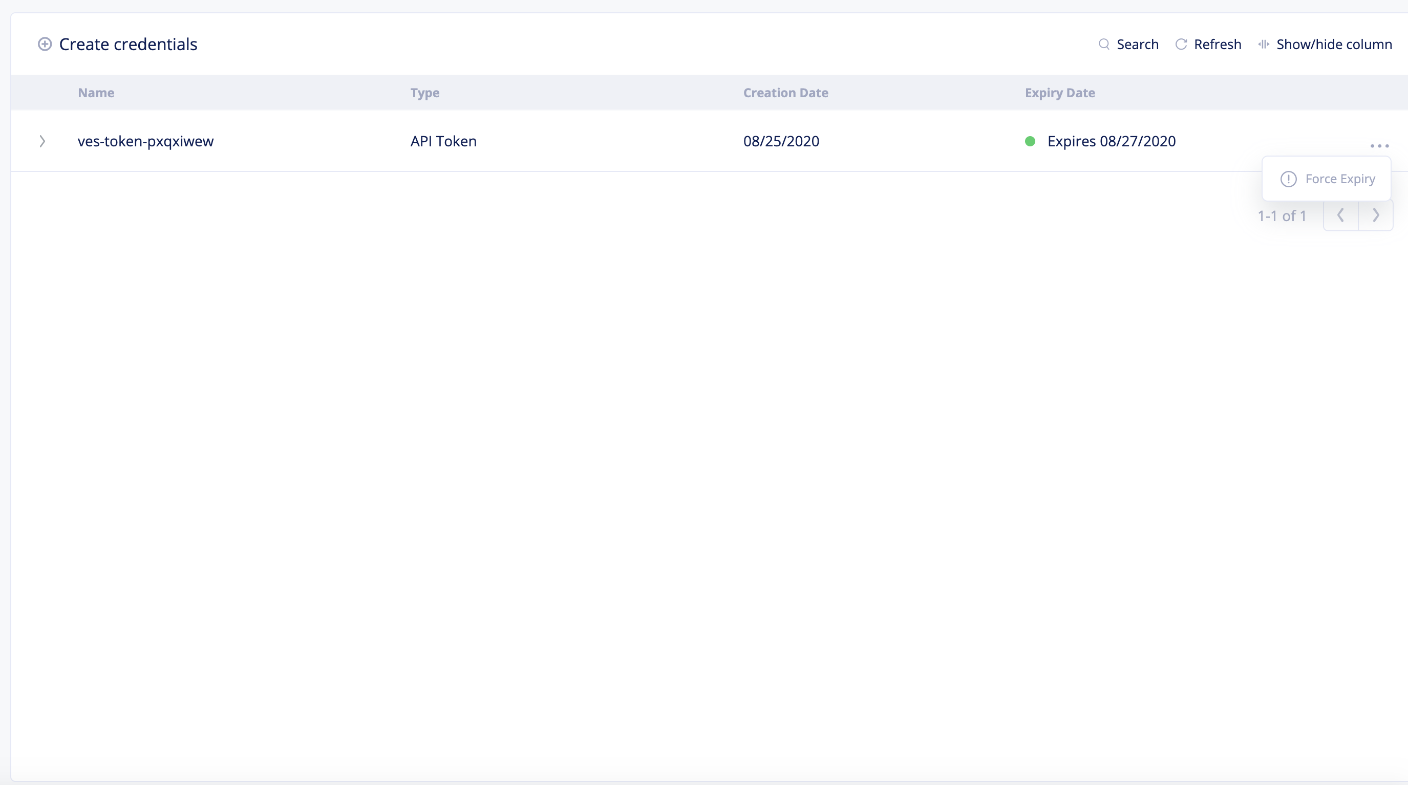 Figure: API Token Force Expiry Option