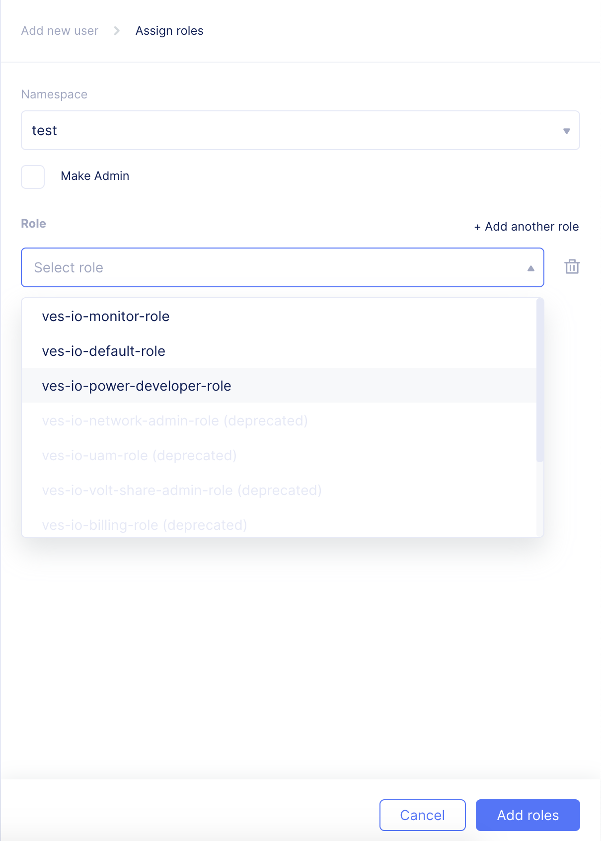 Figure: Service Credentials Roles