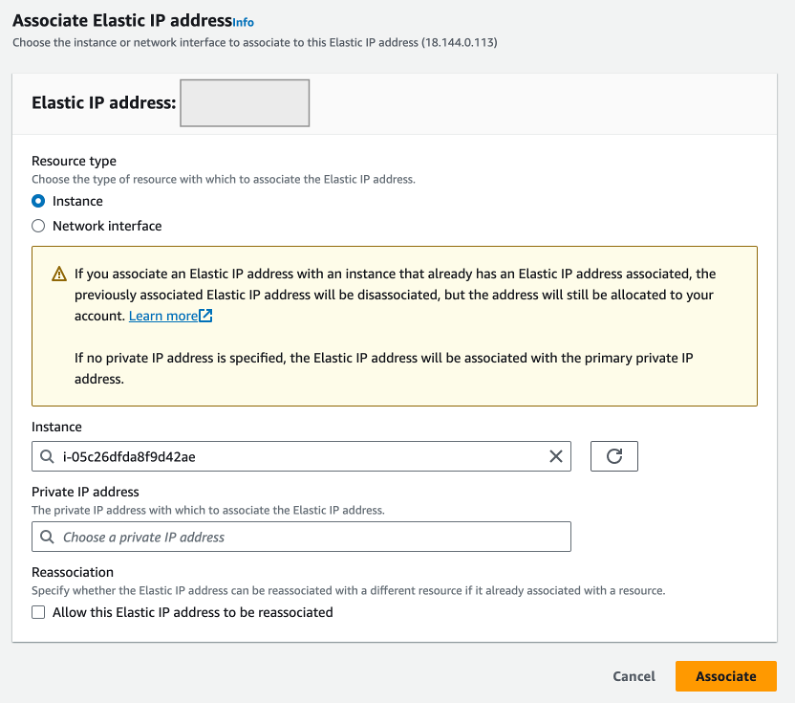 Figure: Associate EIP