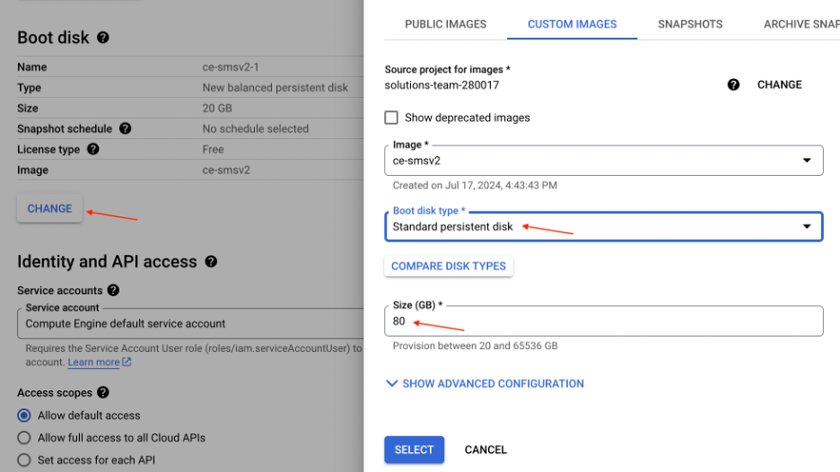 Figure: Select Instance Size