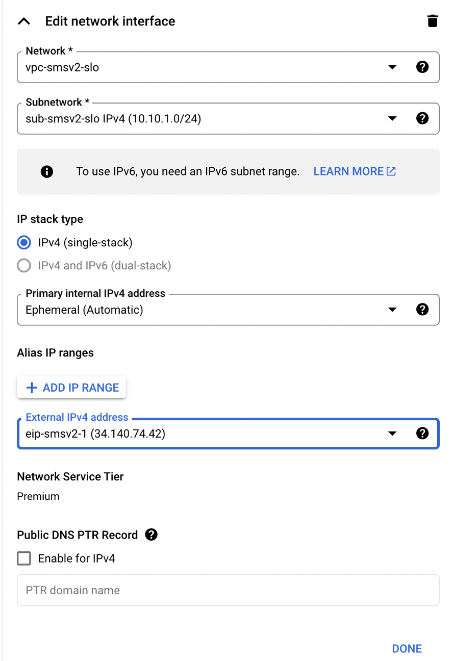 Figure: Configure Instance SLO Example