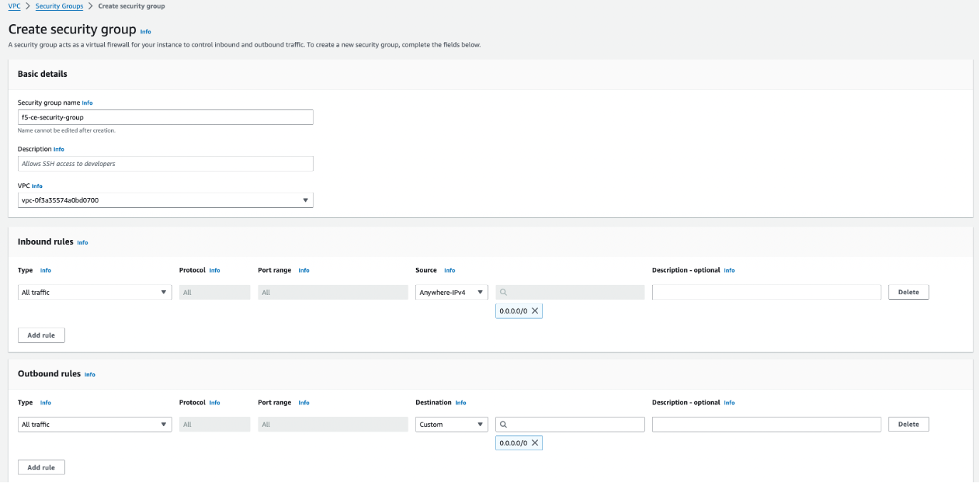 Figure: Create Security Group