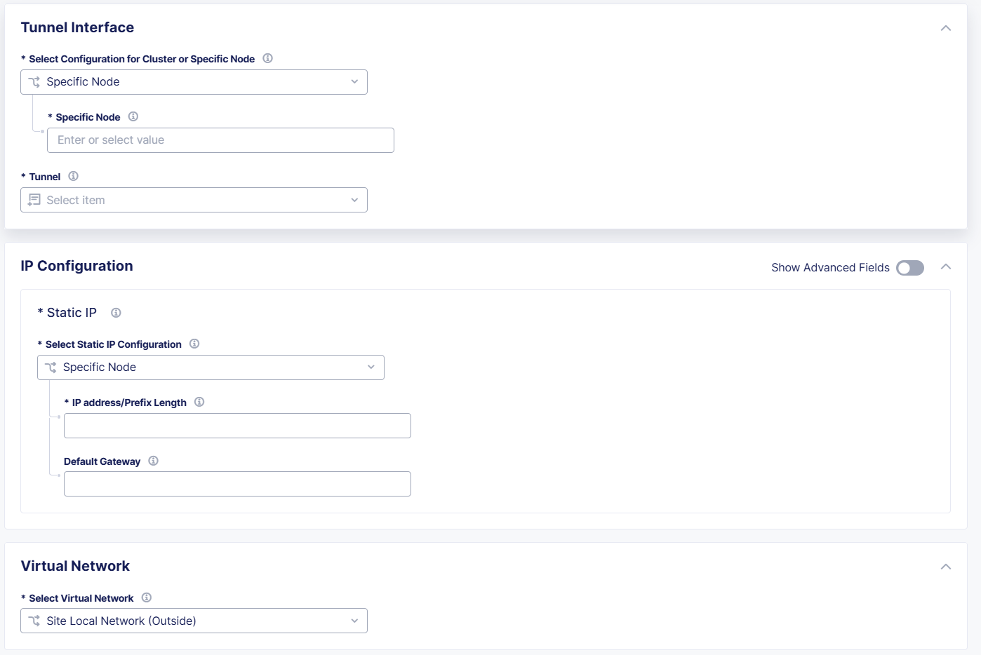 Figure: Configure Tunnel Interface