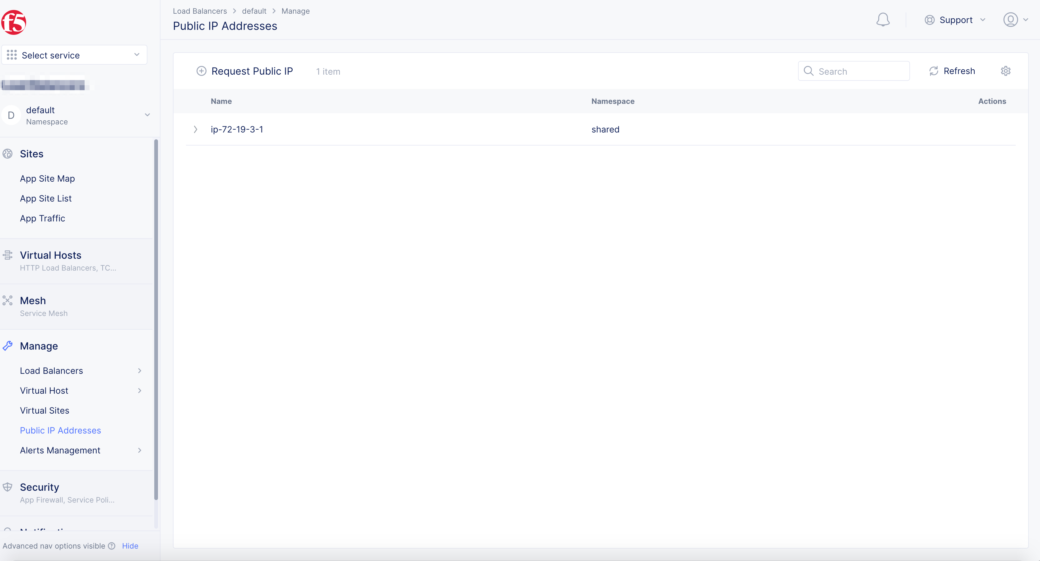 Figure: Public IP Address