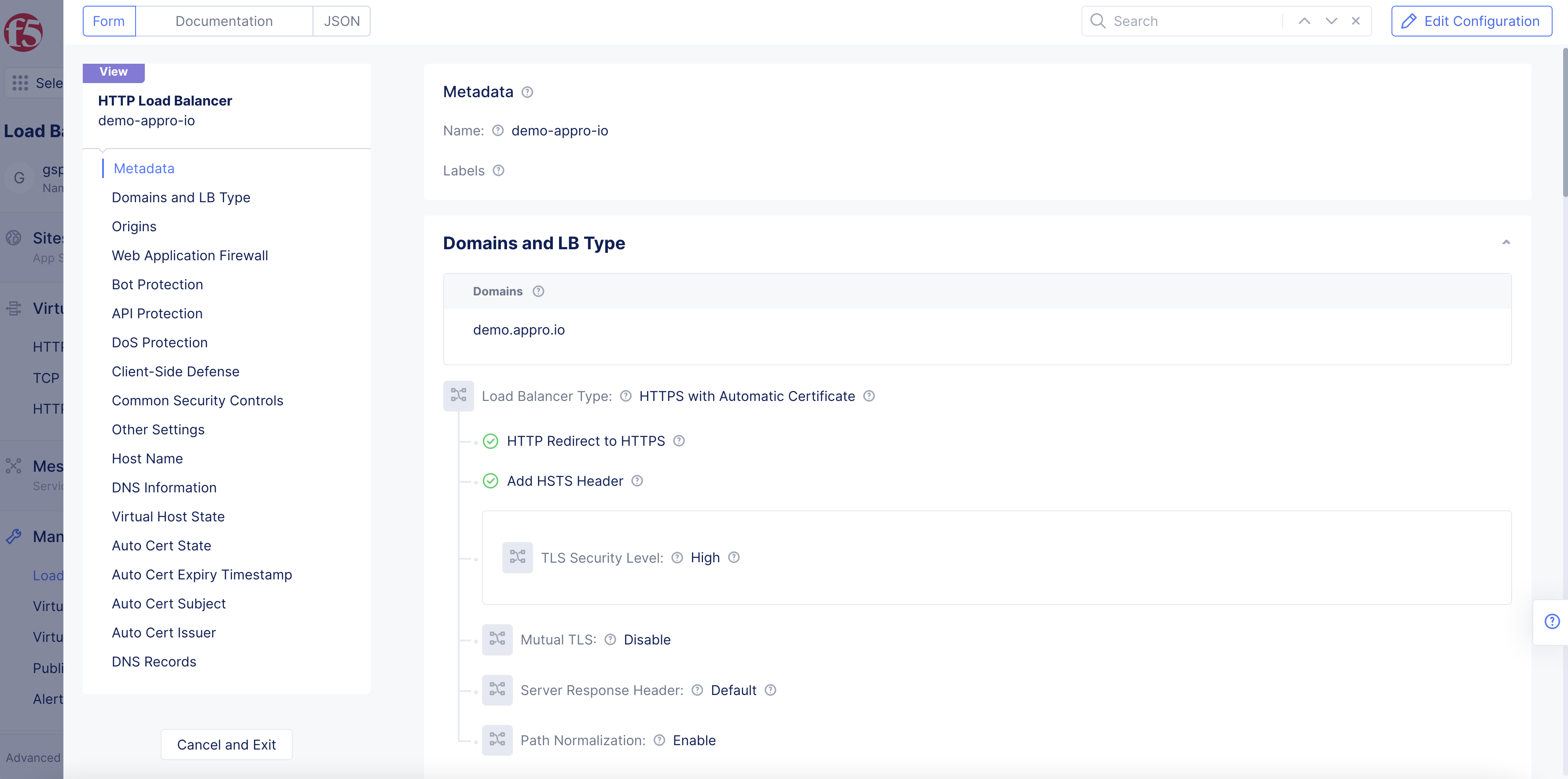 Figure: Edit HTTP Load Balancers