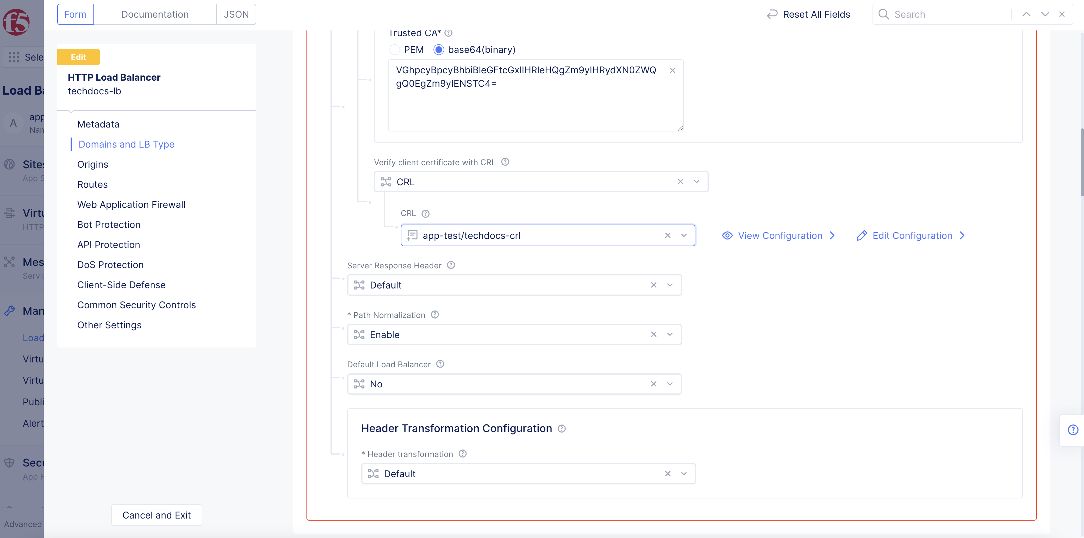 Figure: Select CRL Object