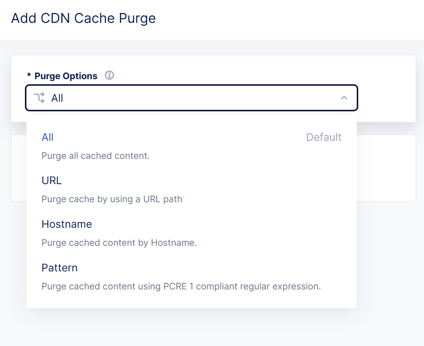 Figure: Purge Content Options