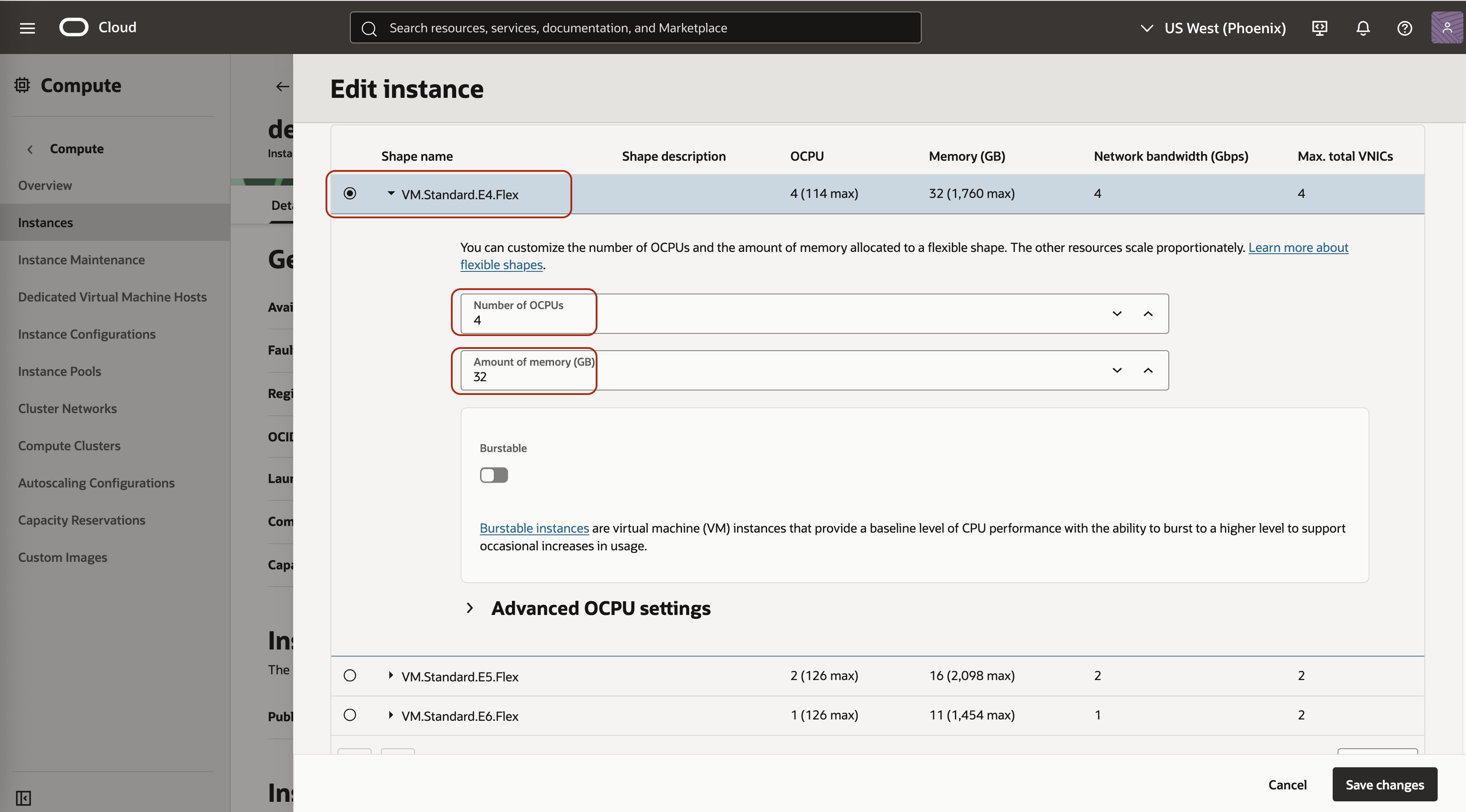 Figure: OCI - Node Instance Resize
