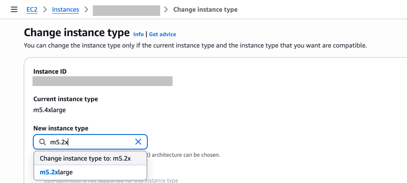 Figure: AWS - Change Instance Type