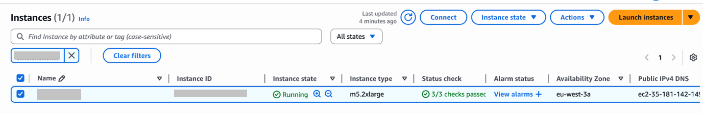 Figure: AWS - Running Instances