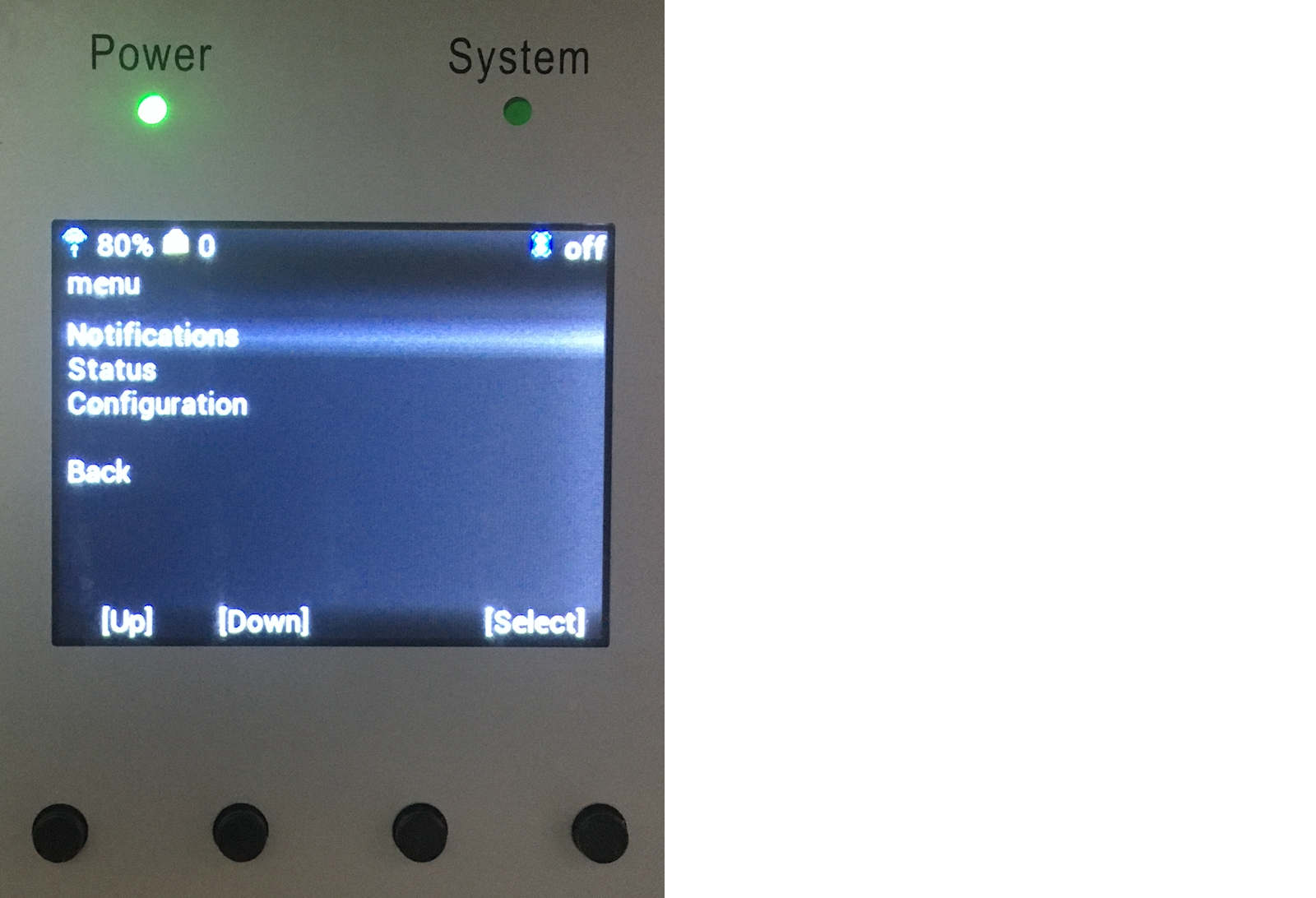 Figure: LCD and System LEDs