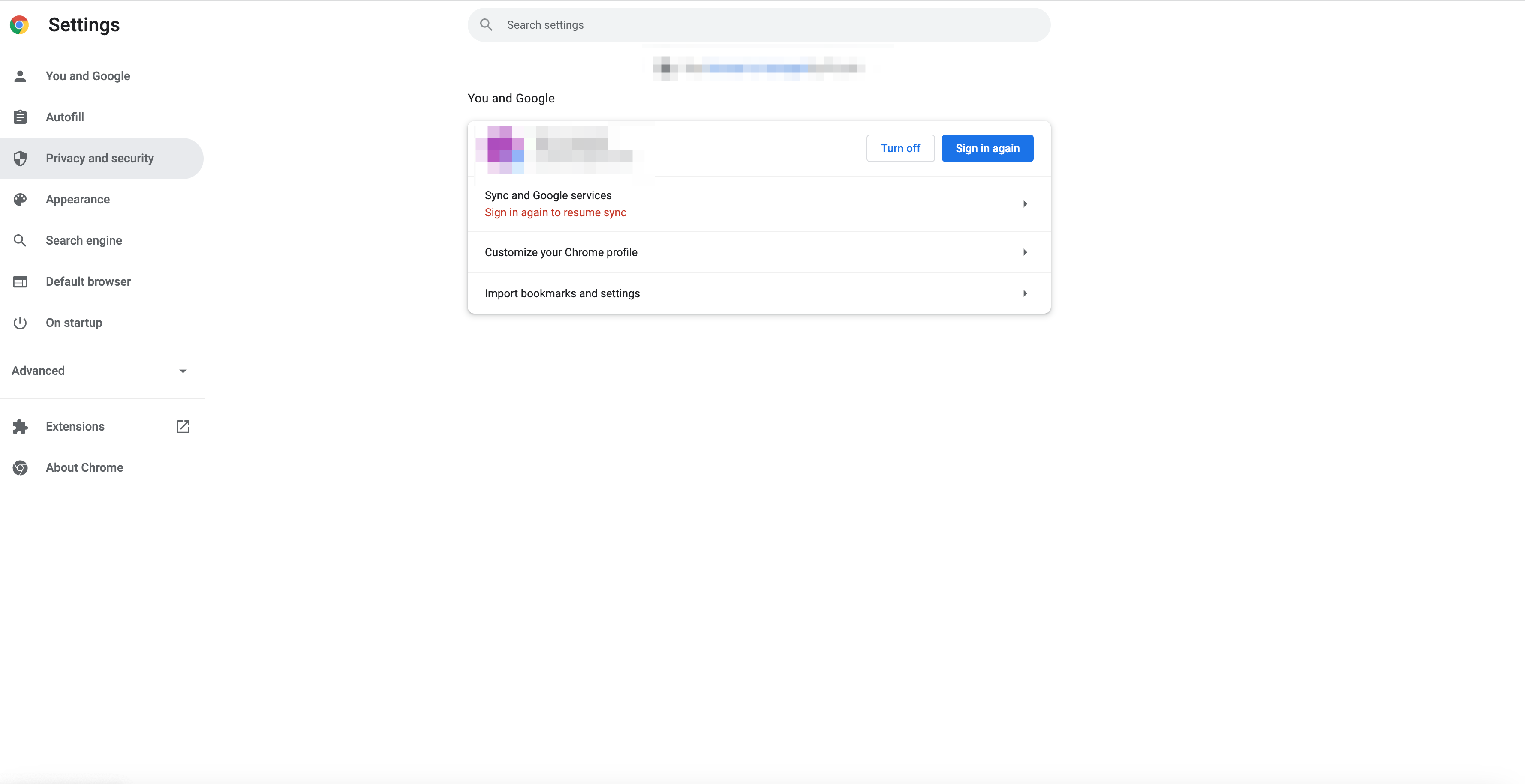 Figure: Google Chrome Privacy and Security
