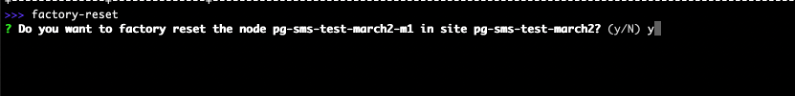 Figure: Factory Reset Command