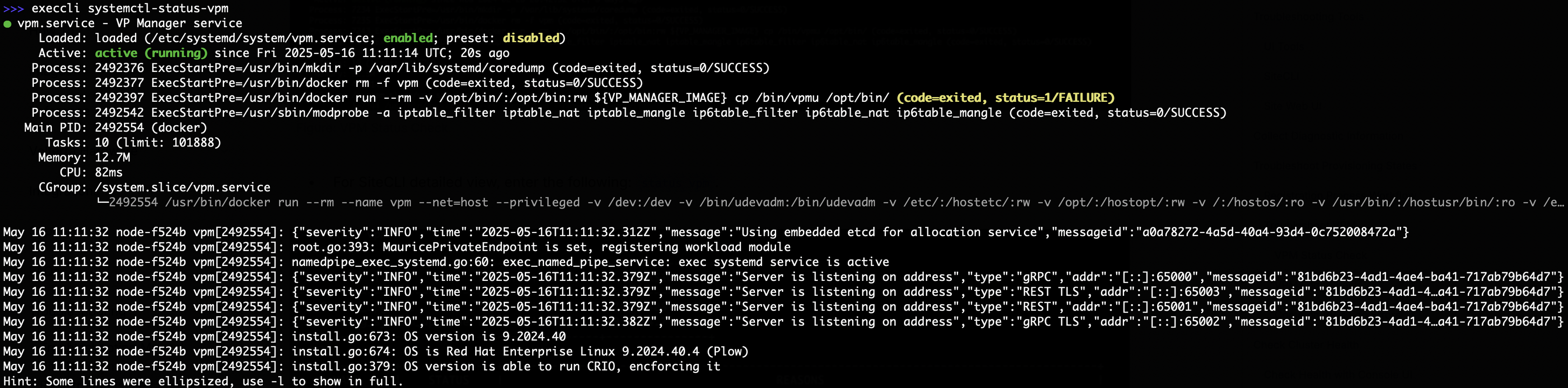 Figure: VPM Status Check